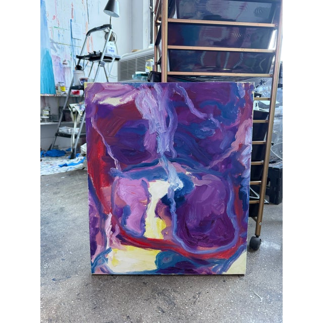 Contemporary “Once I Wanted to Be the Greatest” – Contemporary Abstract Expressionist Oil Painting by Monica Shulman For Sale - Image 3 of 12