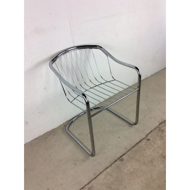 Mid-Century Modern Mid Century Modern Chrome Cantilever Basket Chair For Sale - Image 3 of 7