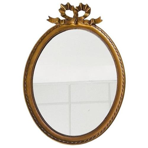 Gold Mid-Century Oval Baroque Mirror in Gustavian Style, 1960s For Sale - Image 8 of 8