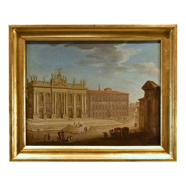 After Giacomo Van Lint, View of Rome, San Giovanni in Laterano, 1770, Oil on Canvas, Framed For Sale