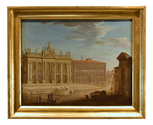After Giacomo Van Lint, View of Rome, San Giovanni in Laterano, 1770, Oil on Canvas, Framed