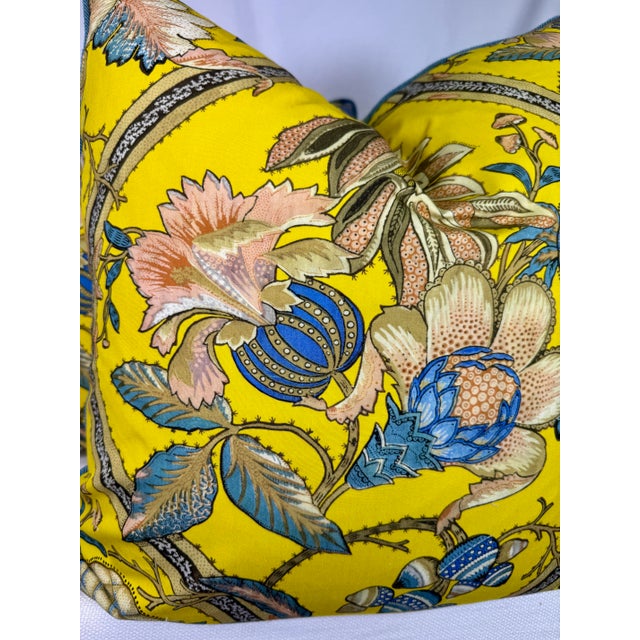 Transitional Pierre Frey “A La Table Du Roi” in Canari 24” Pillows-a Pair For Sale - Image 3 of 4