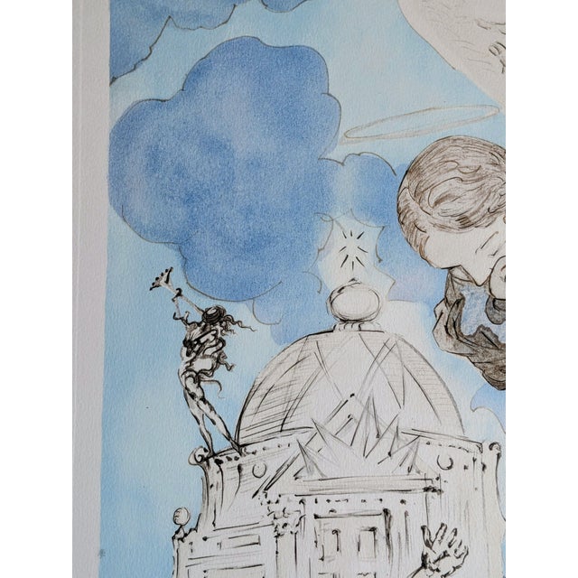 Salvador Dali, The Archangel Raphael, Hand-Signed Aquatint and Relief on Paper, 1980s For Sale - Image 4 of 18