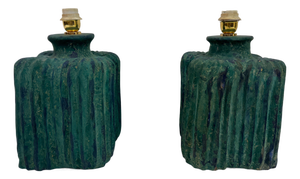 Textured Ceramic Table Lamps, Italy, 1970s, Set of 2