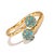 Radiant Duo Turquoise Gold Adjustable Ring, Size 8 For Sale - Image 4 of 9