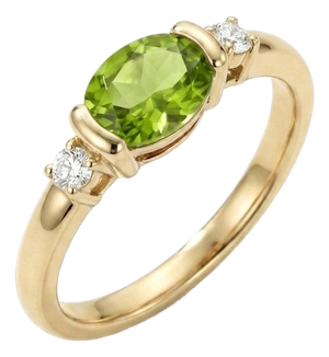 Peridot Stacking Woman Ring - Dainty Green Gemstone Ring Us 7