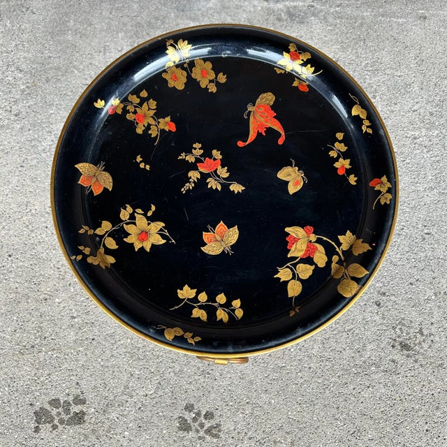 Italian Metal Tray Side Table in the Style of Christian Dior For Sale - Image 11 of 12