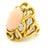 Vintage Italian Angel Skin Coral and Diamond Cocktail Ring in 18k Yellow Gold, Size 9 For Sale - Image 12 of 15