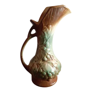 1960s McCoy Teal/Brown Ewer or Vase
