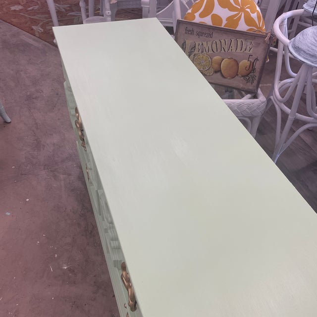 1950s Vintage Six Drawer Dresser in Meadow Green For Sale - Image 5 of 12