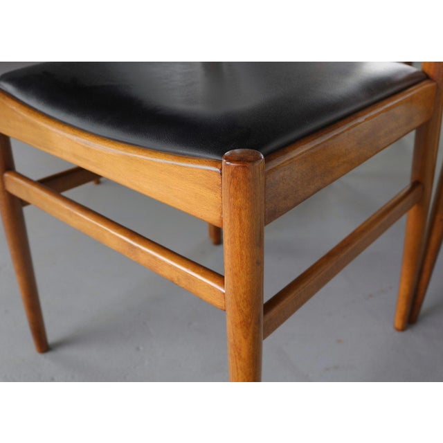 Amazing Set of 4 Mid Century Danish Modern Contoured Honey Oak Dining Chairs For Sale - Image 4 of 6