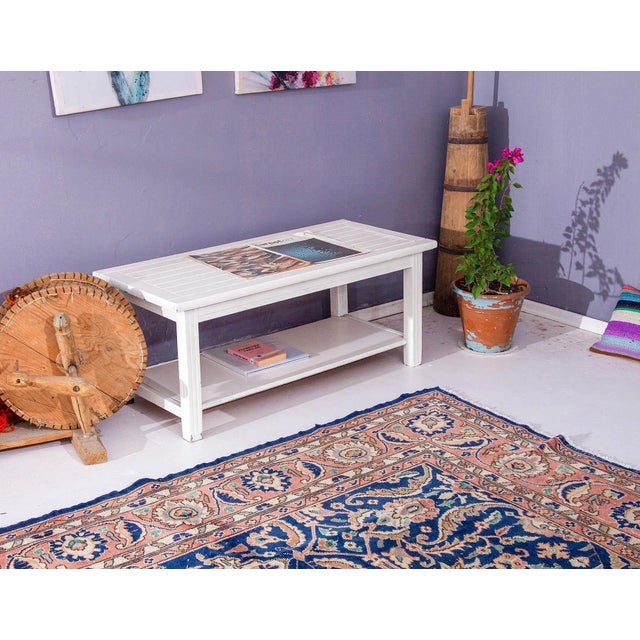 Large Vintage Unique Oushak Rug For Sale In Los Angeles - Image 6 of 6