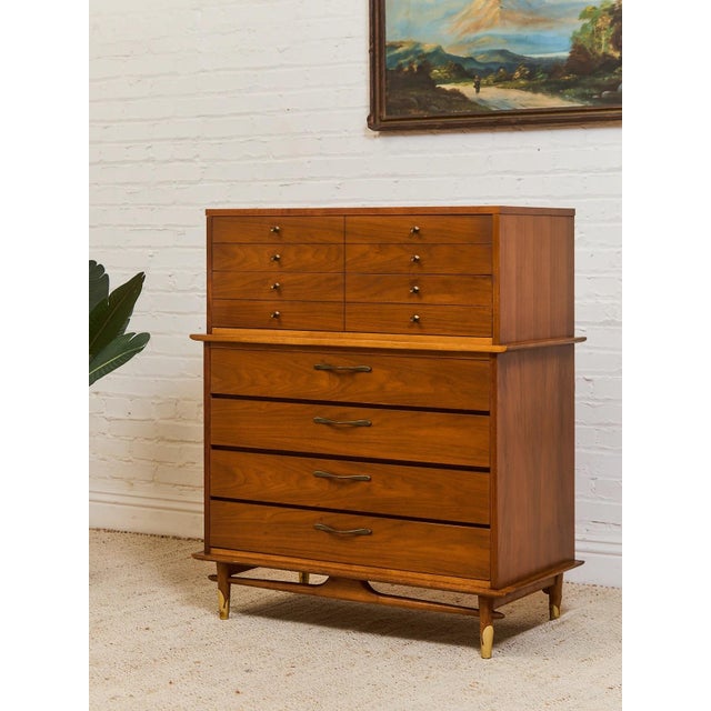 Mid-Century Modern Mid 20th Century Lane Copenhagen Highboy For Sale - Image 3 of 12