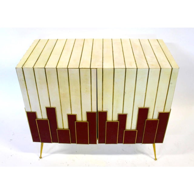 Mid-Century Modern Mid-20th Century Modern / Art Deco Style Italian Painted Server Cabinet For Sale - Image 3 of 9