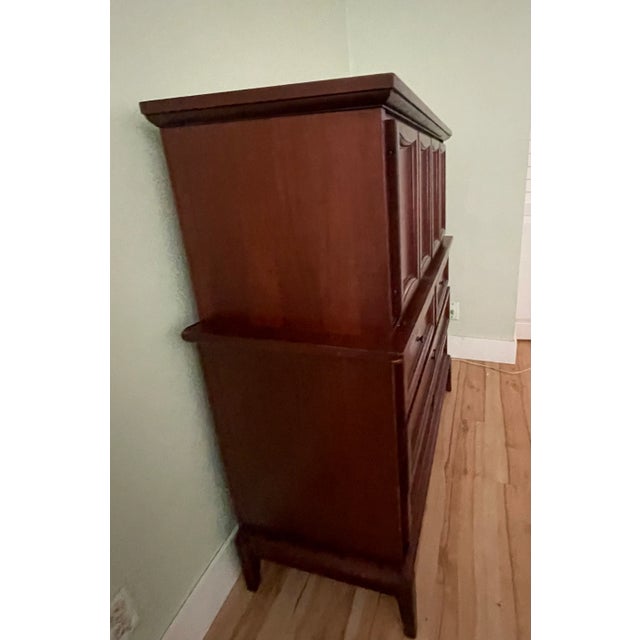Dixie furniture midcentury modern highboy with 8 drawers circa 1960S.. Original hardware. Condition commensurate with age,...