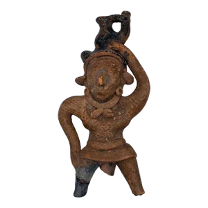 Pre-Columbian Mexico Mayan Standing Figure Terracotta Pottery