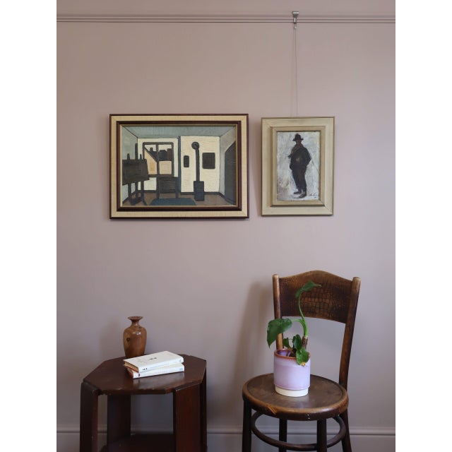 Mid-Century Modern Mid-Century Modern 'The Artist's Room' Interior Scene Oil Painting by Swedish Artist Max Gregor Carlsson (1914-1996), Framed For Sale - Image 3 of 13