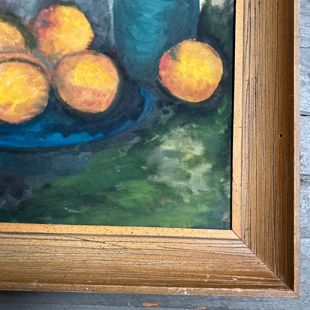 Impressionist 1970’s Original Impressionist Wine & Fruit Still Life Painting For Sale - Image 3 of 5