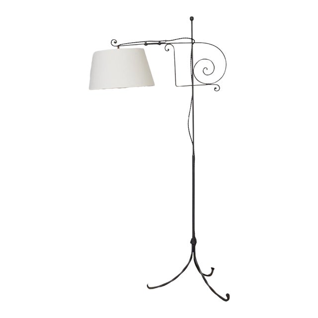 French Adjustable Iron Floor Lamp For Sale