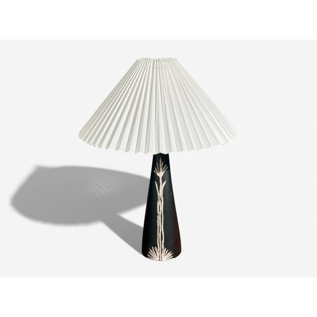 1950s Søholm Stentoj, Table Lamp, Black Stoneware, Denmark, 1950s For Sale - Image 5 of 10