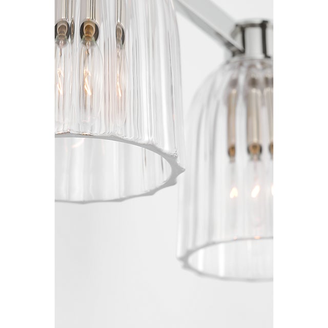 Traditional AERIN for Visual Comfort Signature Asalea Double Sconce in Polished Nickel with Clear Glass For Sale - Image 3 of 8