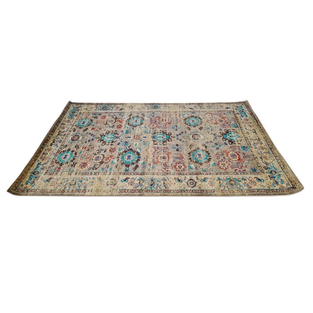 Boho Chic Beige Multi Persian Rug For Sale - Image 3 of 3