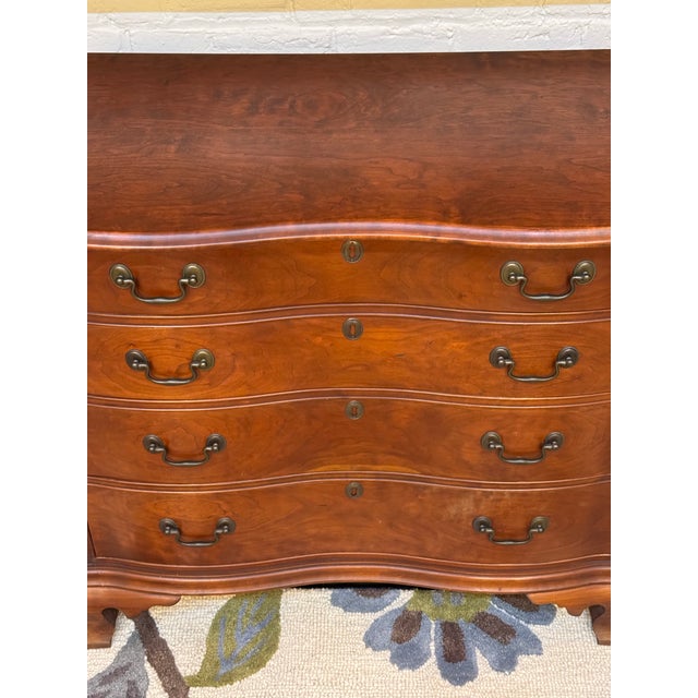 Late 20th Century 20th Century Vintage Eldred Wheeler Cherry Wood Serpentine Chest For Sale - Image 5 of 9