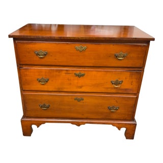 Late 18th Century Three-Drawer Maple Chippendale Chest For Sale