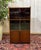 Small 1960s English oak bookcase with sliding doors - W=64cm H=117m D=38cm