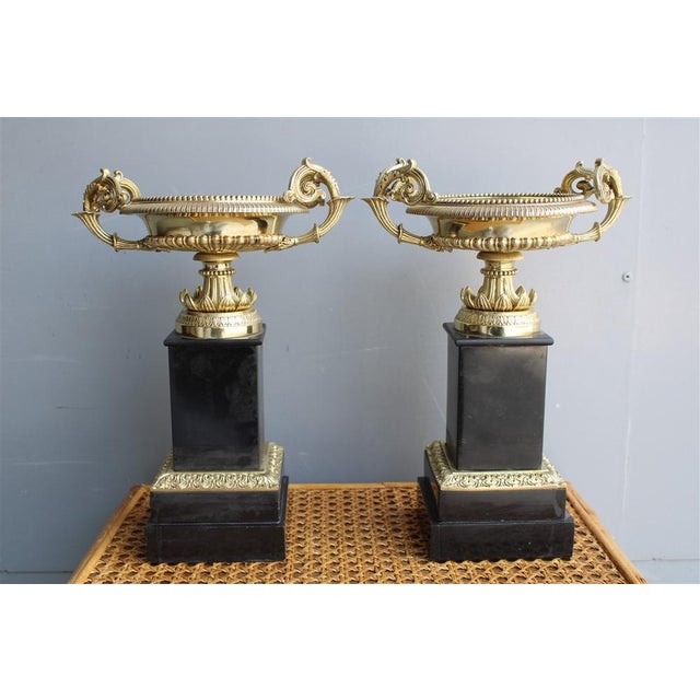Napoleon III Vases in Brass and Black Marble, 1870, Set of 2 For Sale - Image 18 of 18