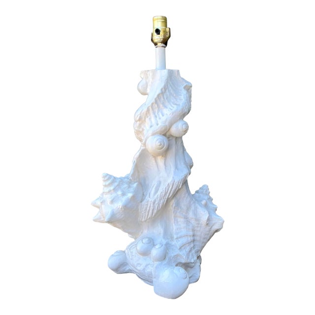 Vintage Sirmos Plaster Shell Lamp For Sale