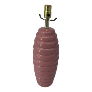 Vintage Postmodern Ceramic Pink Beehive Table Lamp For Sale