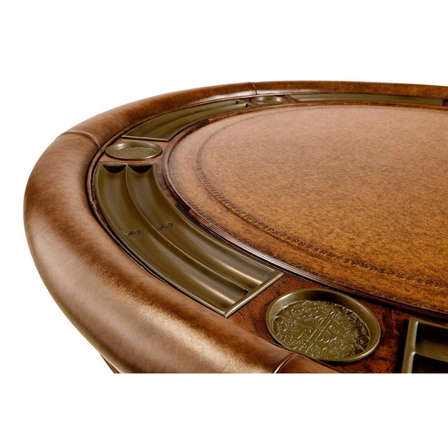 Mahogany Round Poker Table For Sale In Greensboro - Image 6 of 11