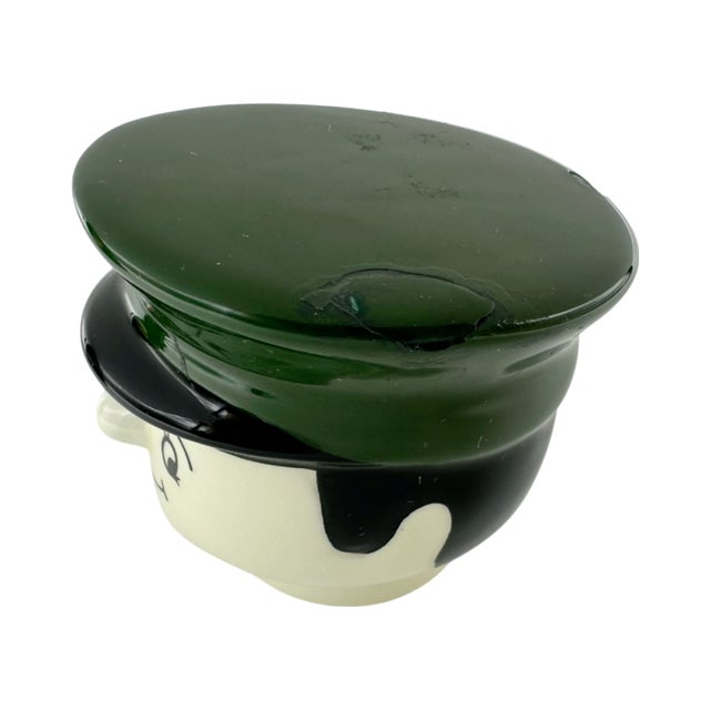 Vintage Harrods London Doorman Green Bellhop Ceramic Canister For Sale In Washington DC - Image 6 of 10