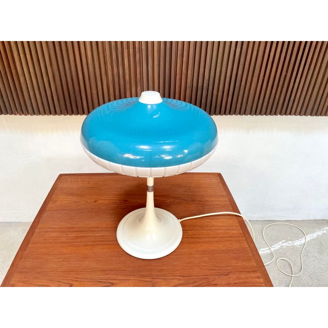 Large Metal and Plastic Siform Table Lamp from Siemens, 1960s For Sale - Image 13 of 18