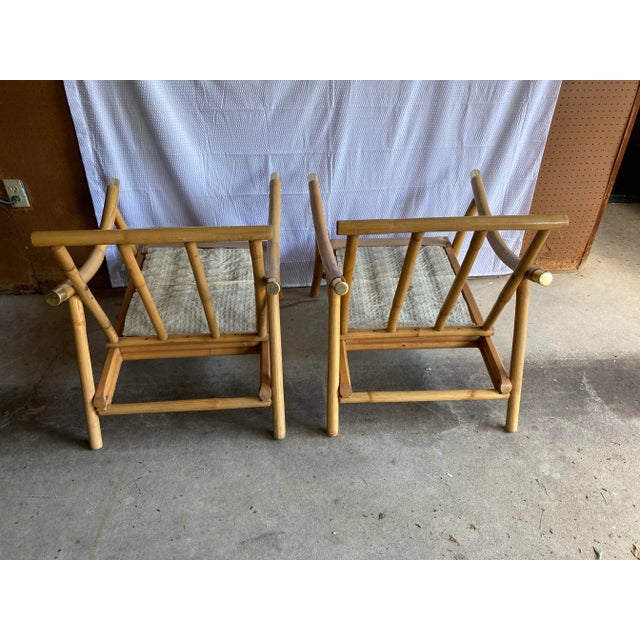 Mid Century Bamboo and Rattan Chairs Ficks Reed - A Pair For Sale - Image 4 of 10