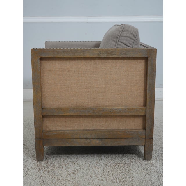 Modern Ottermost Modern Design Upholstered Cube Chair For Sale - Image 3 of 12
