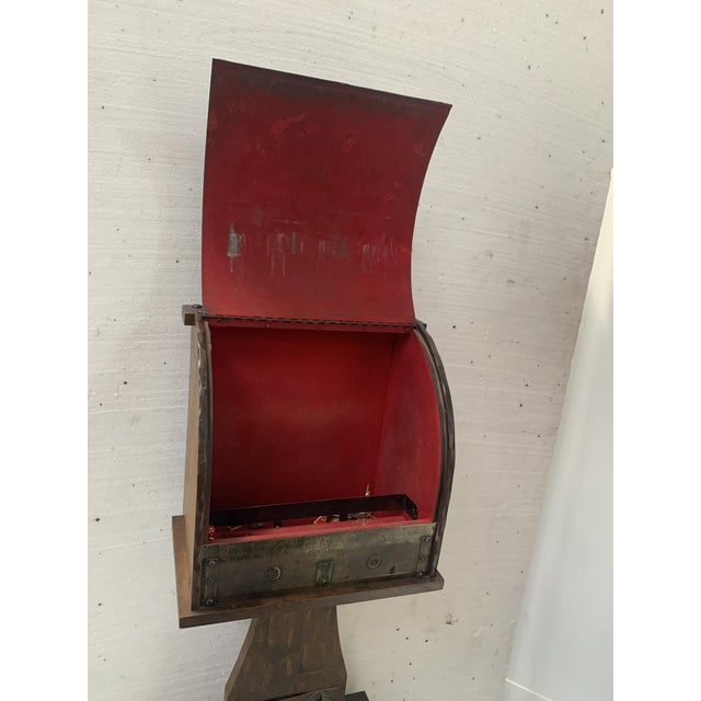 Wooden and Metal Box on Stand For Sale - Image 6 of 10