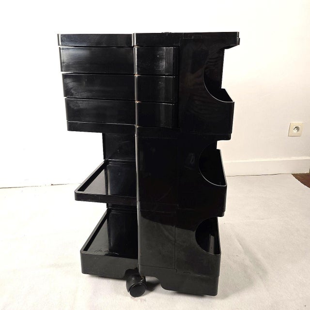 1970s Mid Century Modern, Joe Colombo, Black Boby Trolley Cart 1970, Italy For Sale - Image 5 of 13