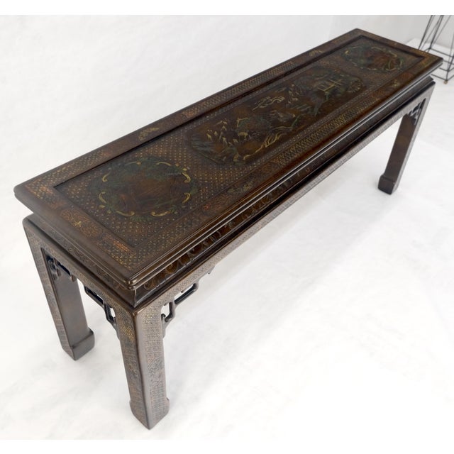 John Widdicomb Very Fine John Widdicomb Lacquer Painted Decorated Console Sofa Table MINT For Sale - Image 4 of 16