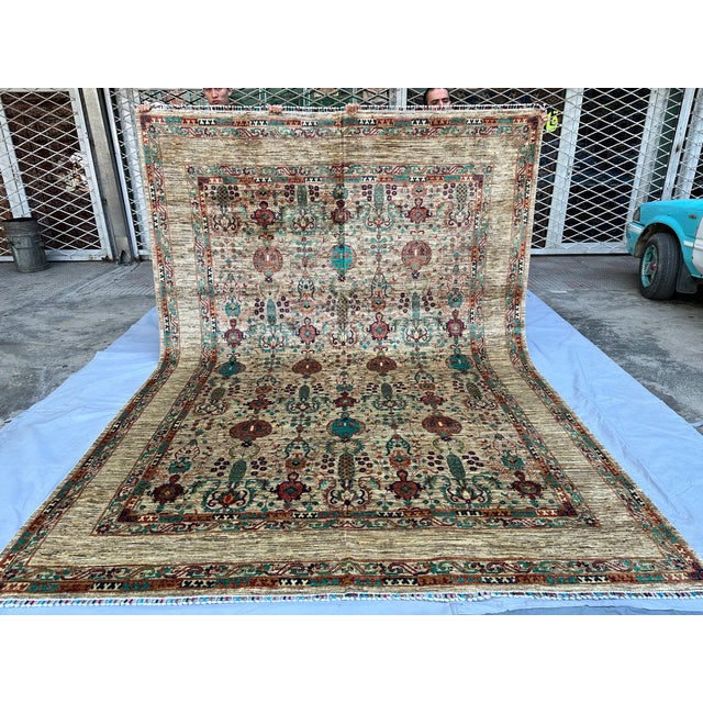 Persian Ivory Persian Bakshaish Hand-Knotted Wool Rug - 8'1" X 11'3" For Sale - Image 3 of 13