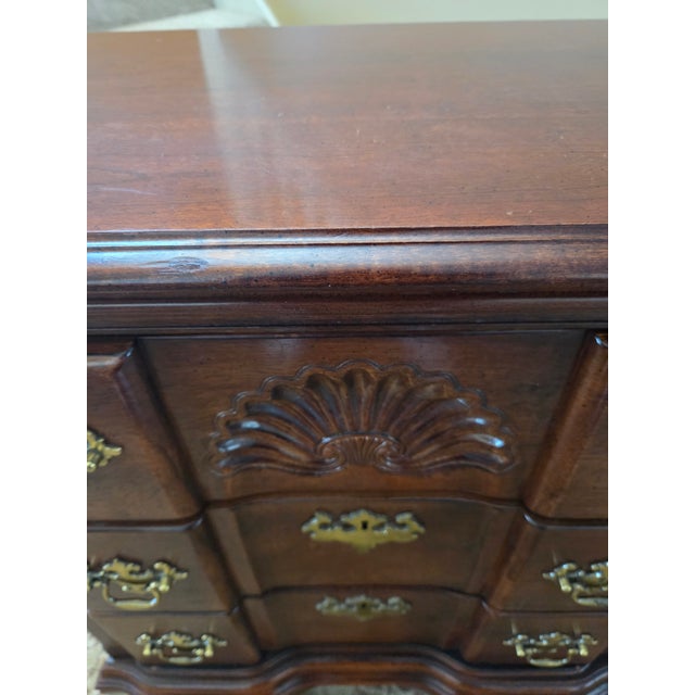 Chippendale Style Block Front 3 Drawer Nightstand Chest Bedside Table For Sale - Image 12 of 13