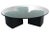 Vintage 80s Glass Coffee Table with Granite Bases For Sale