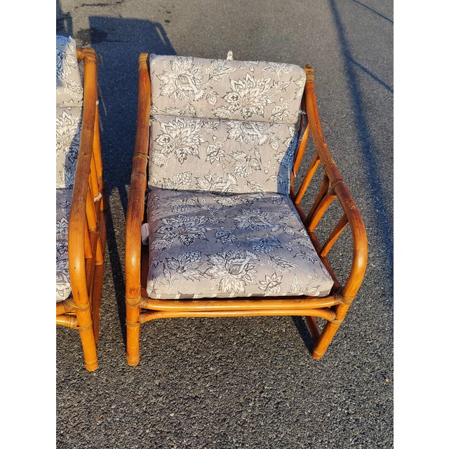 Mid 20th Century Ficks Reed Boho Chic Bamboo Lounge Chairs - a Pair ...