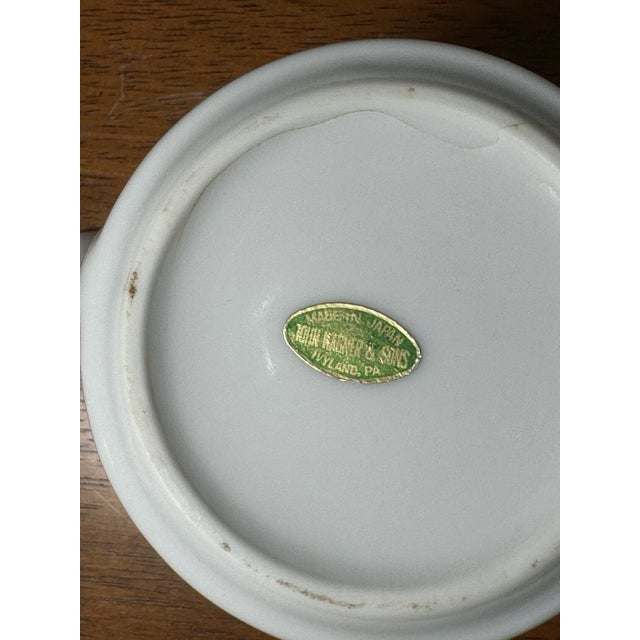 Vintage Floral Teapot Red White Porcelain | Mid Century Style Tea Pot For Sale - Image 12 of 14