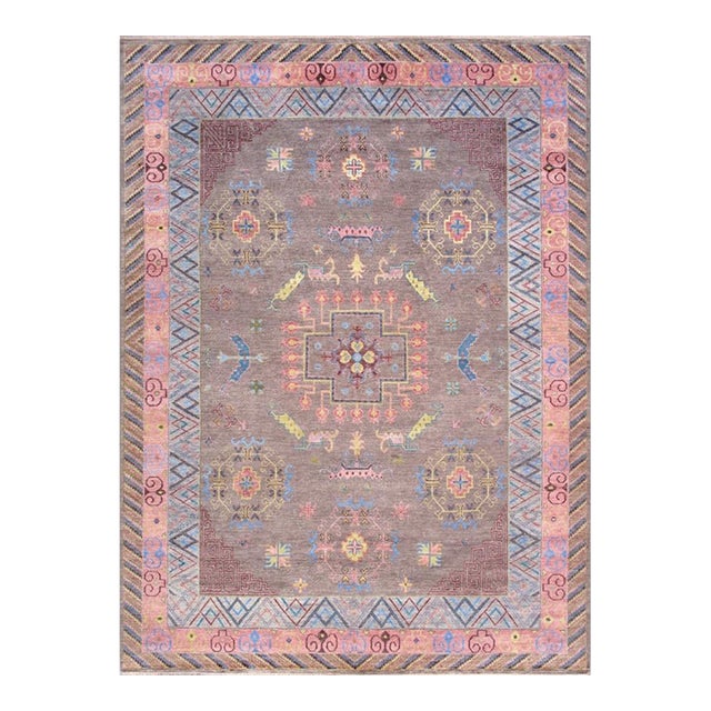 Pasargad Home Khotan Grey Wool Area Rug-10' 1'' X 14' 0'' For Sale