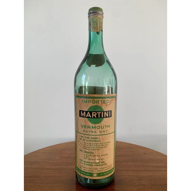 Glass Mid-20th Century Extra Large Martini & Rossi Vermouth Glass Bottle For Sale - Image 7 of 13