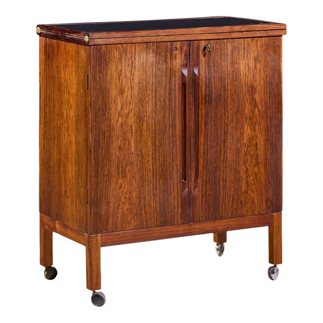 Torbjørn Afdal for Bruksbo Mid Century Danish Rosewood Expanding Bar Cart For Sale