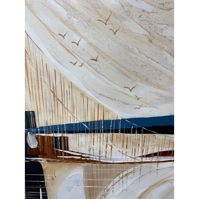 Large Mid Century Modern Abstract Oil on Canvas Signed Gillingham For Sale - Image 4 of 10