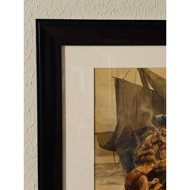 Paper Late 19th Century Walter Satterlee Original Watercolor – Professionally Restored and Newly Framed For Sale - Image 7 of 9
